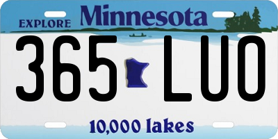 MN license plate 365LUO