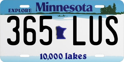 MN license plate 365LUS