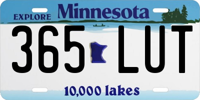 MN license plate 365LUT