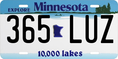 MN license plate 365LUZ