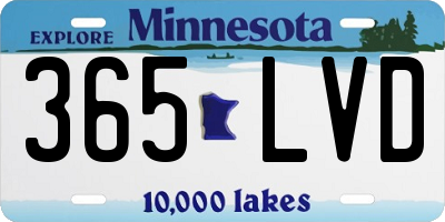 MN license plate 365LVD