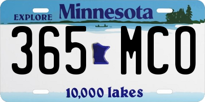 MN license plate 365MCO