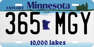 MN license plate 365MGY