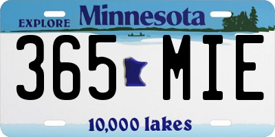 MN license plate 365MIE