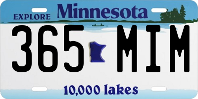 MN license plate 365MIM