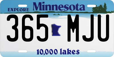 MN license plate 365MJU