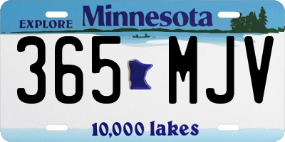 MN license plate 365MJV