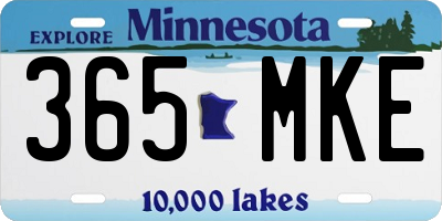 MN license plate 365MKE