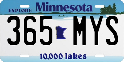 MN license plate 365MYS