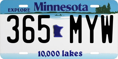 MN license plate 365MYW