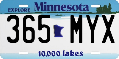 MN license plate 365MYX