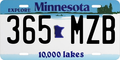 MN license plate 365MZB