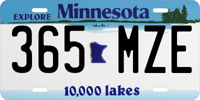 MN license plate 365MZE