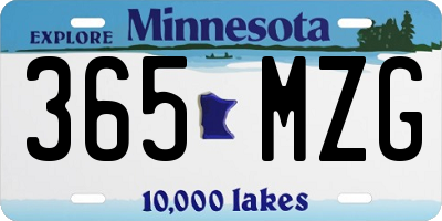 MN license plate 365MZG