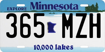MN license plate 365MZH
