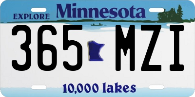 MN license plate 365MZI
