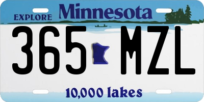 MN license plate 365MZL