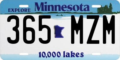 MN license plate 365MZM