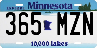 MN license plate 365MZN