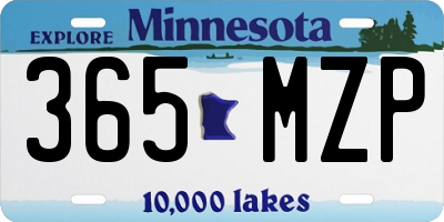 MN license plate 365MZP
