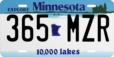 MN license plate 365MZR