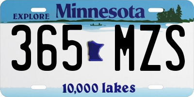 MN license plate 365MZS