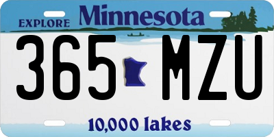 MN license plate 365MZU