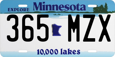 MN license plate 365MZX