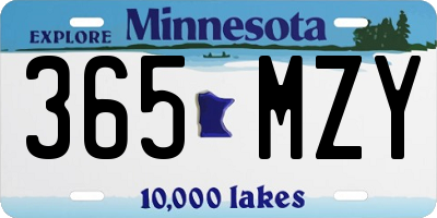 MN license plate 365MZY