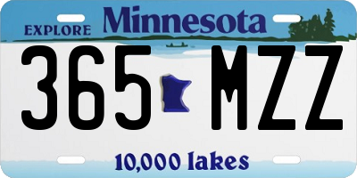 MN license plate 365MZZ