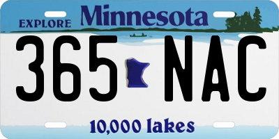 MN license plate 365NAC