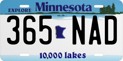 MN license plate 365NAD
