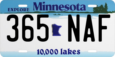 MN license plate 365NAF