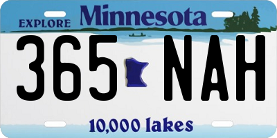 MN license plate 365NAH