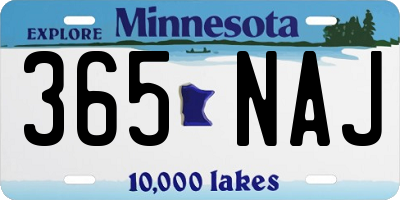 MN license plate 365NAJ