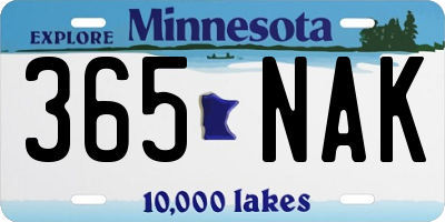 MN license plate 365NAK