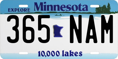 MN license plate 365NAM