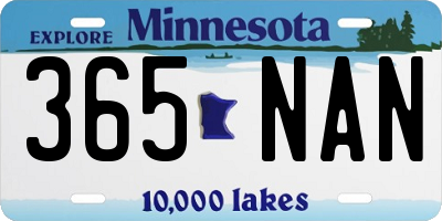 MN license plate 365NAN