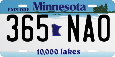 MN license plate 365NAO