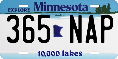 MN license plate 365NAP