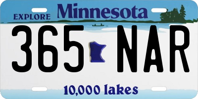 MN license plate 365NAR