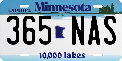 MN license plate 365NAS