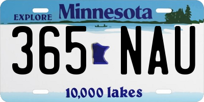 MN license plate 365NAU