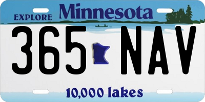 MN license plate 365NAV