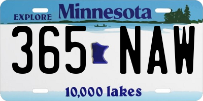 MN license plate 365NAW