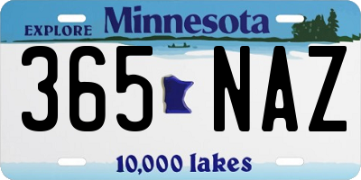 MN license plate 365NAZ