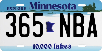 MN license plate 365NBA