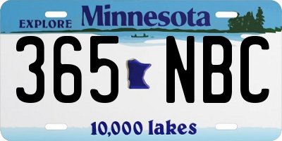 MN license plate 365NBC