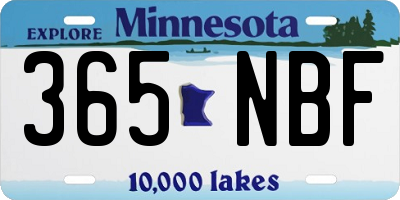 MN license plate 365NBF