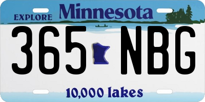 MN license plate 365NBG
